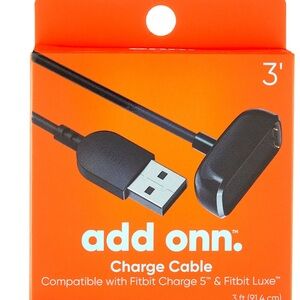 NWT Add Onn Black Charge Cable FITBIT/fitbit luxe 3ft.